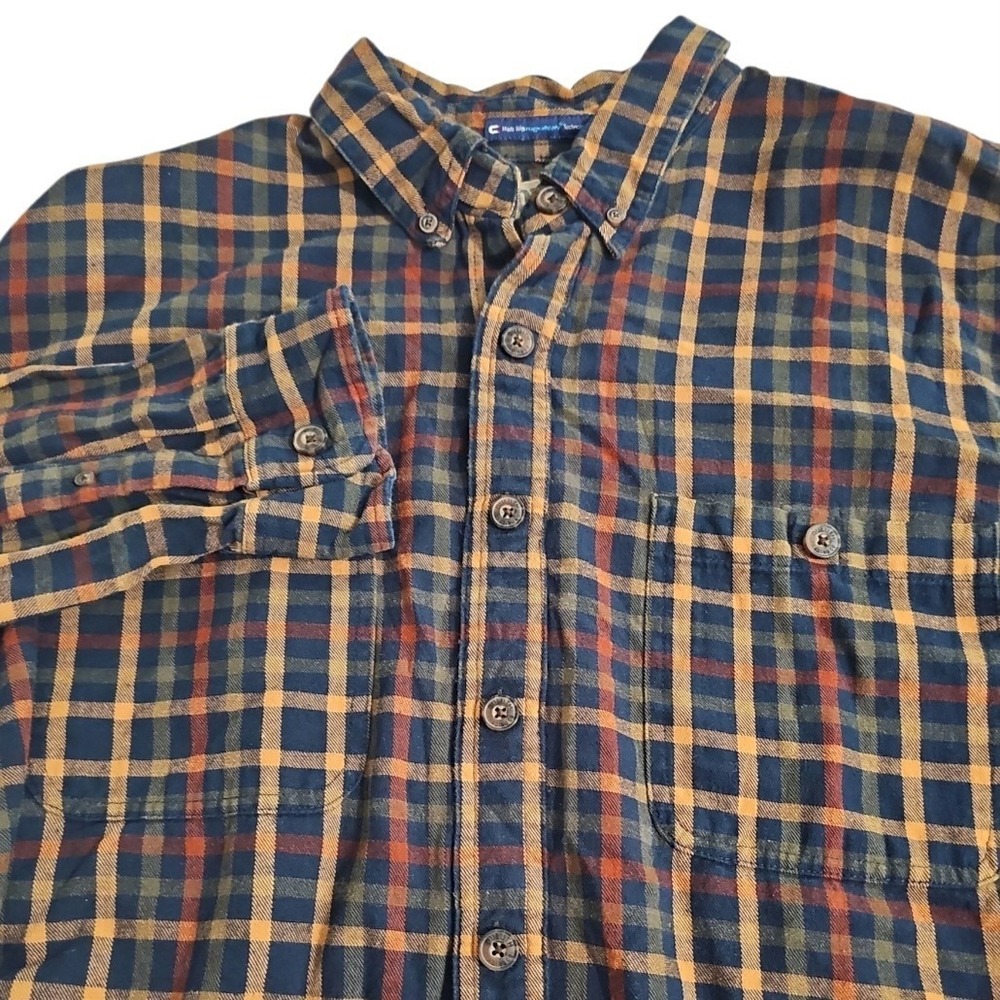 Duluth Trading XL-Tall Relaxed Fit MagnaReady Flannel Shirt - Browns/Rust - Fall